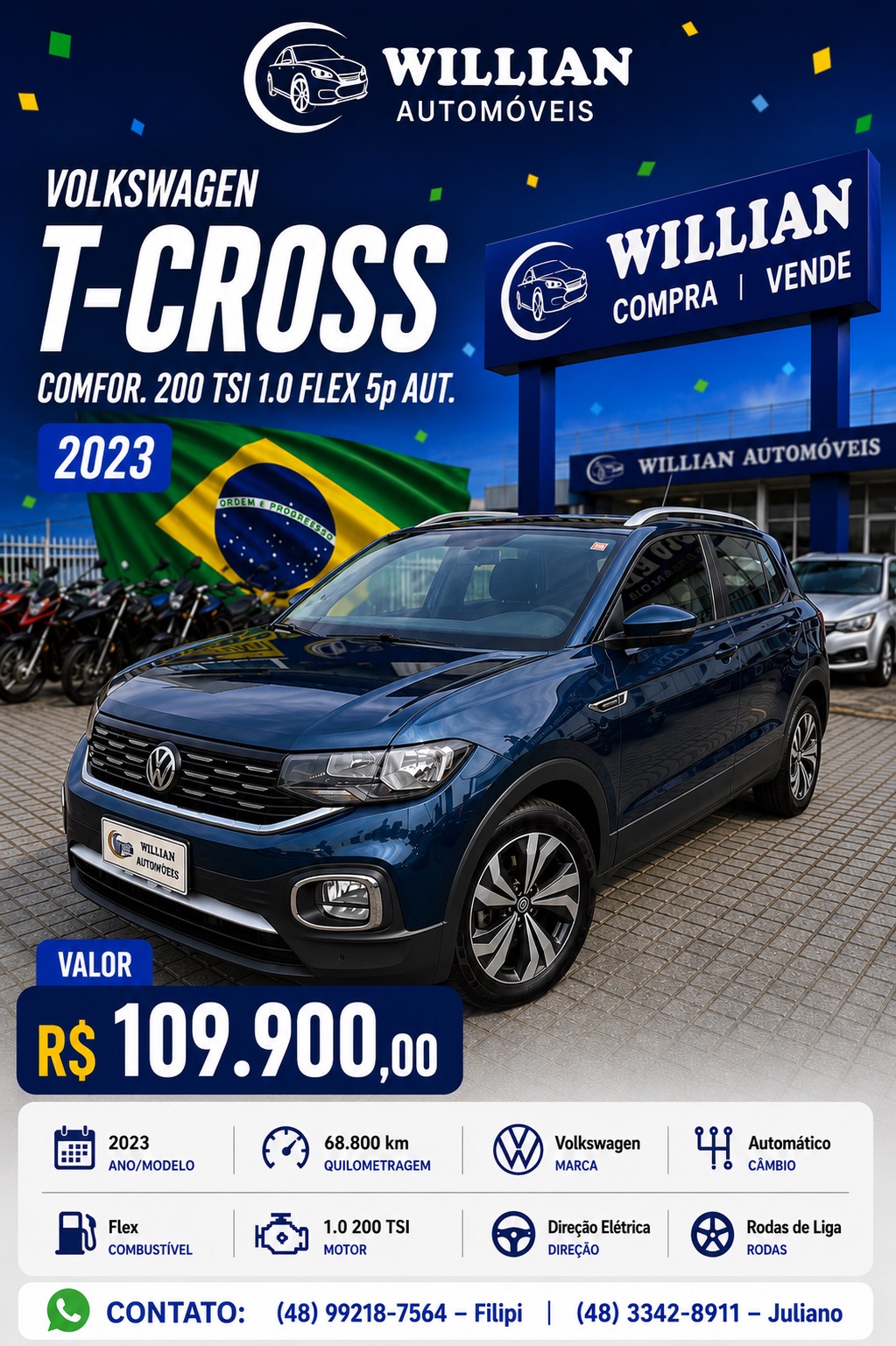 T-Cross Comfor. 200 TSI 1.0 Flex 5p Aut.