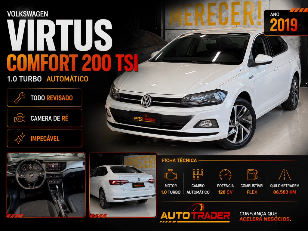 VIRTUS Comfort. 200 TSI 1.0 Flex 12V Aut